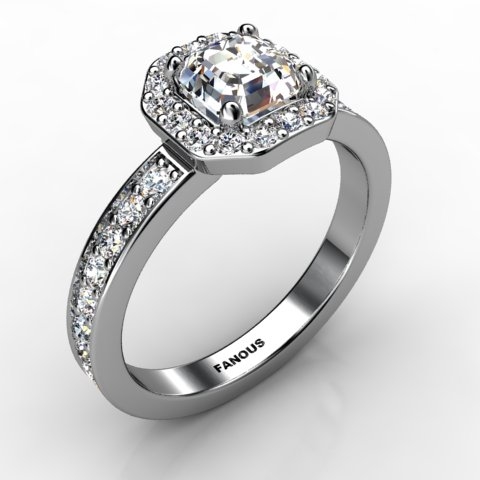 18k White Gold Engagement Ring 0.654ct - 1002660-18kw